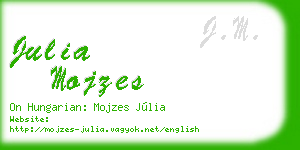 julia mojzes business card