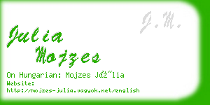 julia mojzes business card